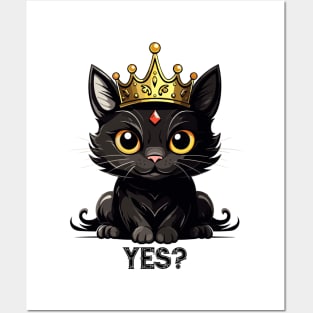 Black Cat In A Crown Posters and Art